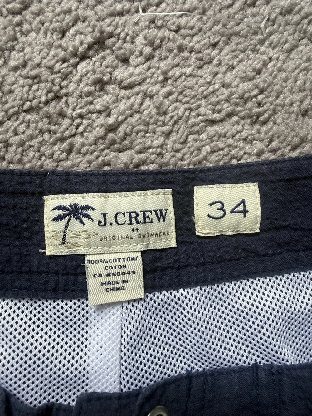 J. Crew Navy Blue Men’s Swim Board Shorts with Drawstring